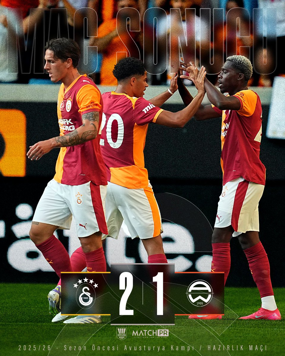 Galatasaray Admira Wacker 2-1
Batuhan Şen rakiple çarpışıp hafif bir sarsıntı yaşadığı için oyundan çıkarıldı.
Bunun dışında güzel bir hazırlık maçı oldu.

Yunus yıldızlaştı!
Köhn 2 maçtır sahanın en iyilerinden Okan hocanın kafası karışmış olabilir.
Yusuf da iki maçtır formaya