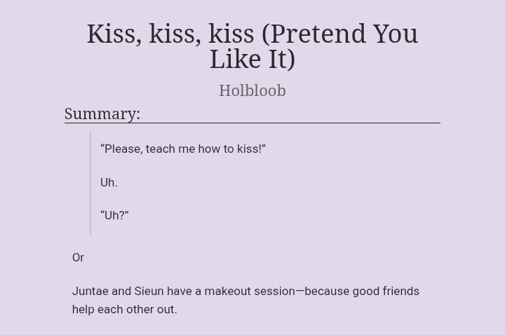 holbloob's tweet image. Hi! A little gift for the Sieuntae tag. It’s a short one, but I hope you like it.
🔗:archiveofourown.org/works/67869336…