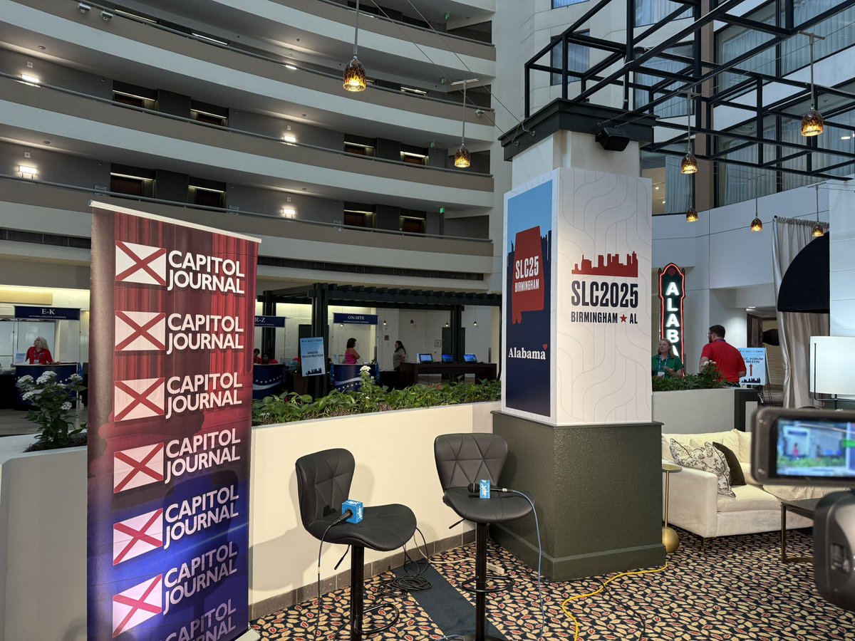 toddcstacy's tweet image. We are set up here in the atrium of the Birmingham Sheraton where Capitol Journal is shooting on location at the Southern Legislative Conference! 

We’ll have interviews with legislative leaders from across the South as Alabama plays host to 15 other states.