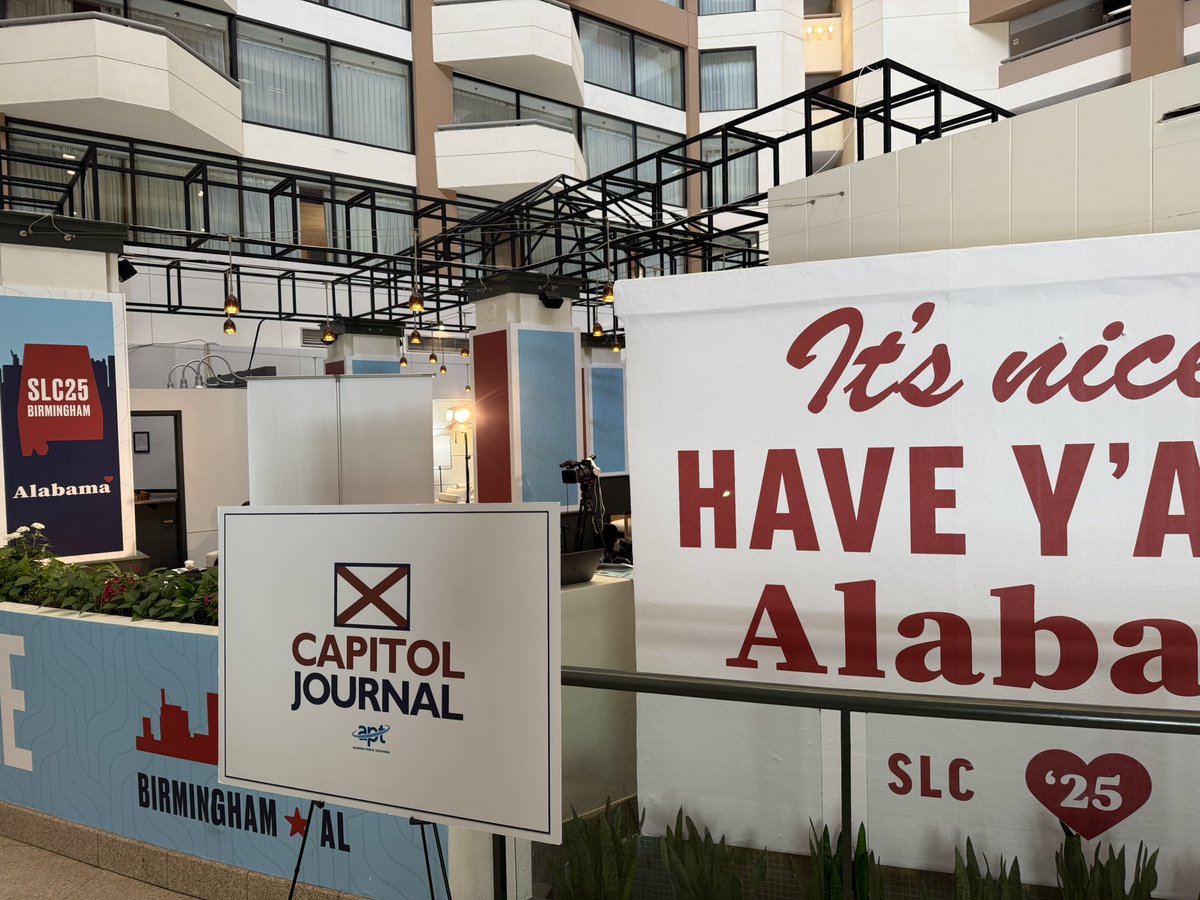 toddcstacy's tweet image. We are set up here in the atrium of the Birmingham Sheraton where Capitol Journal is shooting on location at the Southern Legislative Conference! 

We’ll have interviews with legislative leaders from across the South as Alabama plays host to 15 other states.