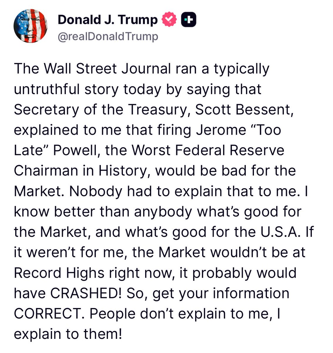 VanessaBNews's tweet image. TRUMP ON TRUTH:
โPeople donโt explain to me. I explain to them!โ๐ค ๐ซณ