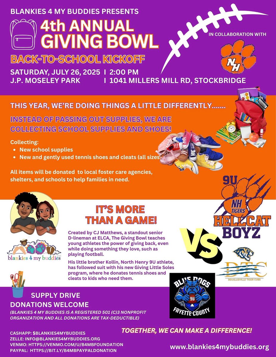 I started The Giving Bowl when I was 10 as a way to give back through football. Now, heading into my senior season, I’m working with my little brother to teach the next generation how to serve their communities too. 🧡🏈

This program has been recognized with:
🏅 <a href="/espn/">ESPN</a> Billie