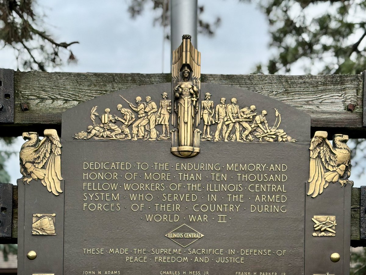 mr1llinois's tweet image. Illinois Central employees WWII Memorial at the Illinois Railway Museum