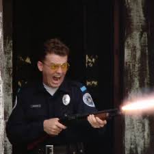 JohnnyLCKai's tweet image. This is the daily salute to a badass and today it goes out to the original gun nut who doesn’t believe in overkill.
That man is Officer Tackleberry.
Whether it’s a shark swimming too close to the beach or someone trying to steal change from a vending machine,Justice would be…