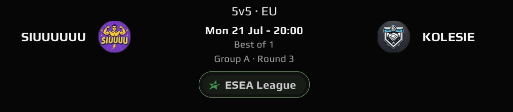 Fajnie, fajnie, ale nie zapomnijcie, że dzisiaj macie mecz w ESEA do rozegrania