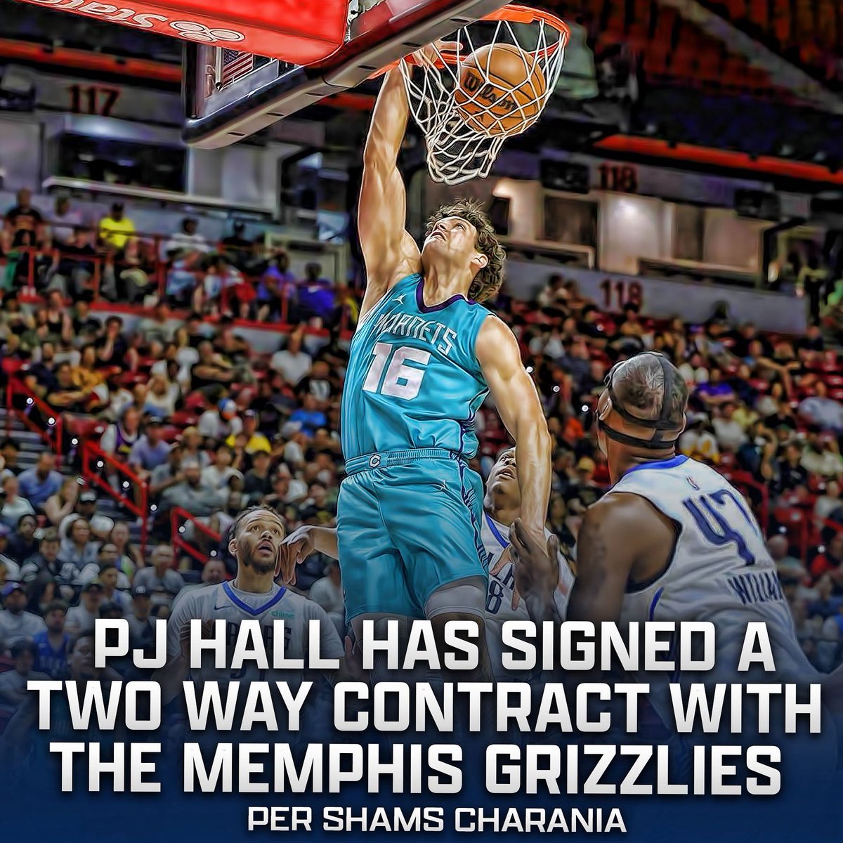 Congrats to PJ Hall . He had a great summer league with the Hornets .