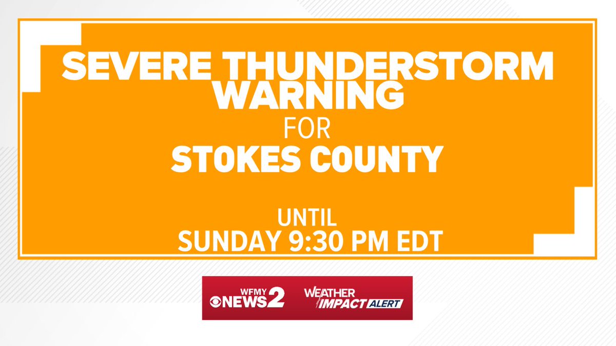 CMorganWX's tweet image. NEW: A Severe Thunderstorm Warning has been issued for Stokes County. Seek shelter! Follow WFMYNews2.com/weather for live radar.