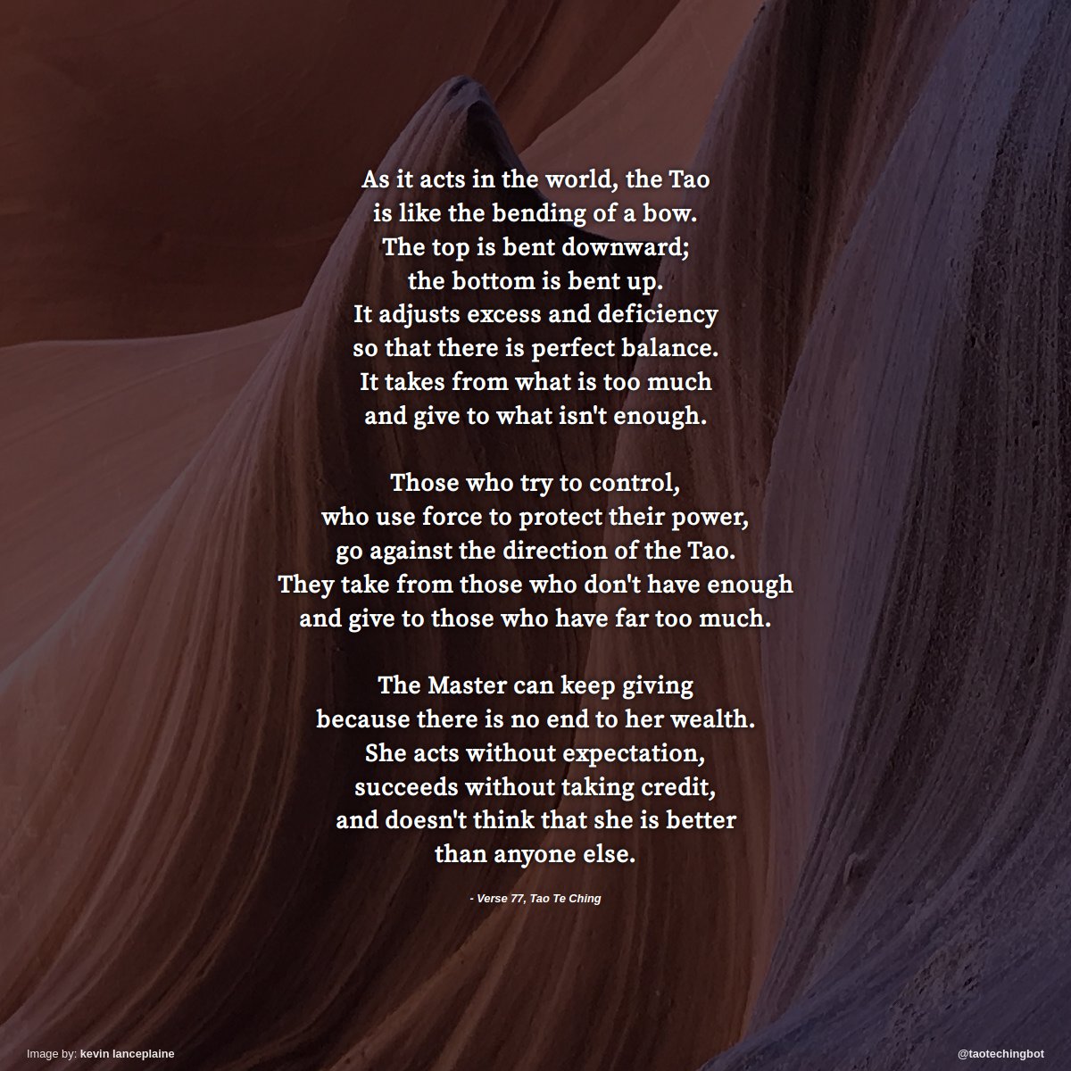 taotechingbot's tweet image. Verse 77 of The Tao Te Ching. #TaoTeChing #Laozi #Tao #LaoTzu #Taoism #BookOfTheWay