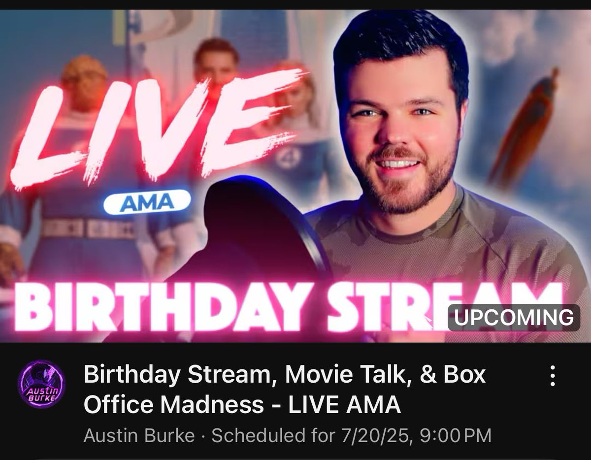 theBurk3nator's tweet image. Come hangout this evening as we talk Superman Box Office, Fantastic Four Reactions, and I sit in fear as my 30th year on this earth approaches… Link here: youtube.com/live/FE9wY_TIg…