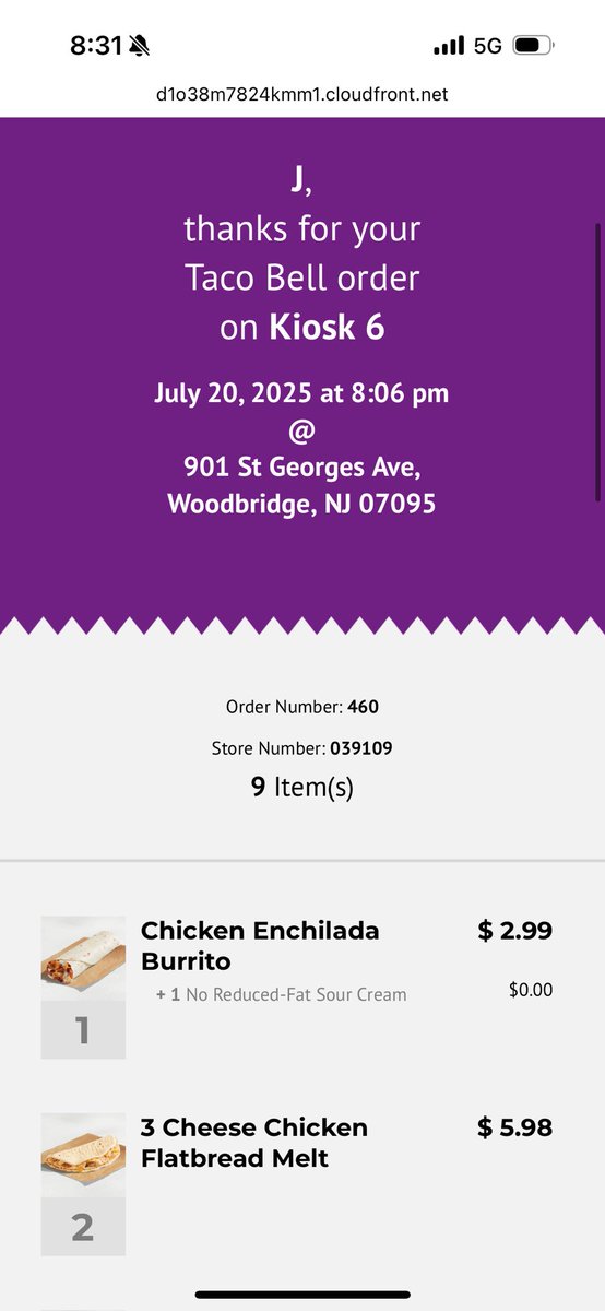 YeahDaVilly's tweet photo. Ordered at 8:06. It’s currently 8:31 and I am still waiting @tacobell #slowfood https://t.co/kAtijf7cA6