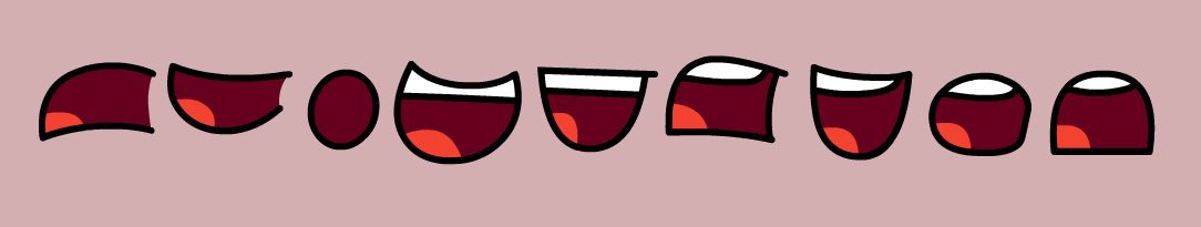 ettewig's tweet image. When making custom mouths you dont have to make every enunciation or every inbetween. Less is #more. All of these only amount to like 30 keyframes + 10 m or p mouths