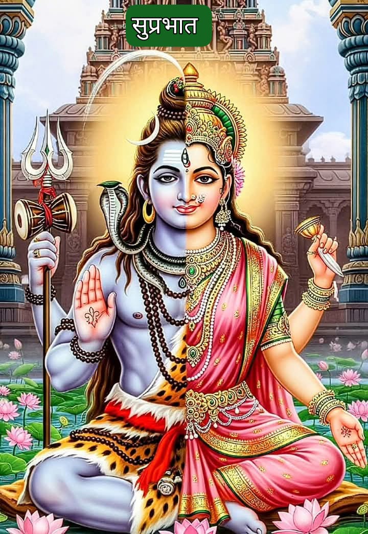 RajeevKuma343's tweet image. कर्पूरगौरं करुणावतारं संसार सारं भुजगेन्द्र हारं ।
सदा वसंत हृदयारविन्दे भवं भवानी सहितं नमामि ।।
नागेंद्रहाराय त्रिलोचनाय भस्माङ्गरागाय महेश्वराय ।
नित्याय शुद्धाय दिगंम्बराय तस्मै न काराय नमः शिवाय ।।
सुप्रभात जय श्री राम हर हर महादेव जय भारत भूमिं ।🚩