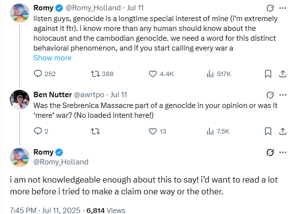 jelly_pack's tweet image. Howling at "Guys, I am the world's foremost hobbyist Genocide Expert and wat da fuk is a 'Srebrenica'??"