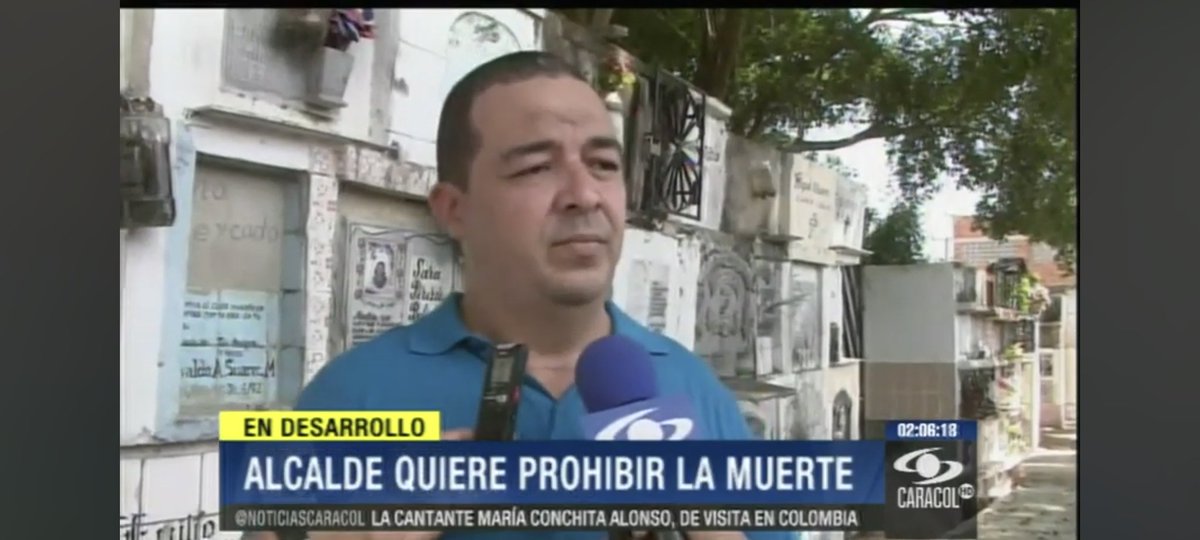 AssLatam's tweet image. As a way to face overcrowding of the local cemetery the former mayor of Baranoa municipality, Colombia promoted a decree that prohibited the people to die.