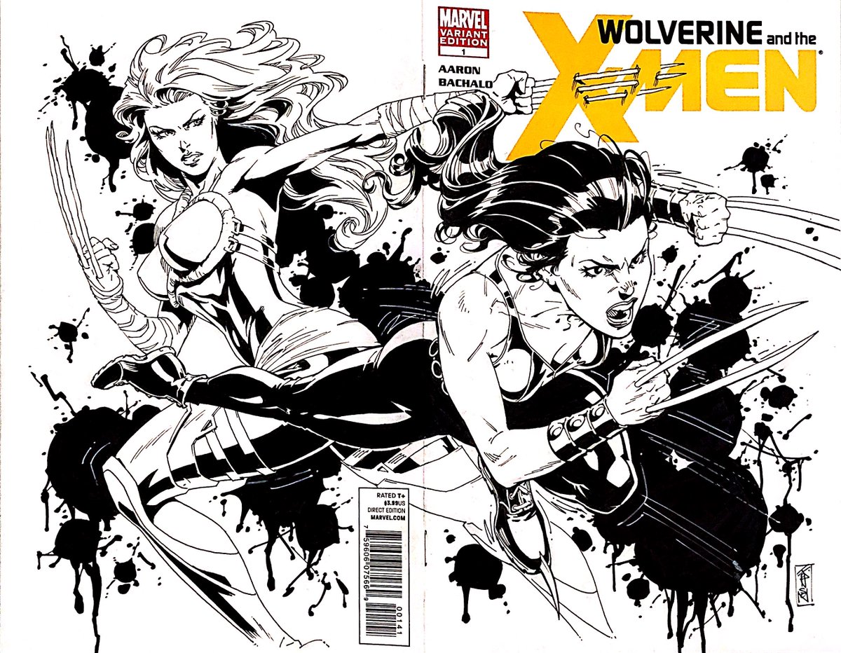 J_Johnson_Art's tweet image. Old sketch cover of Rien and X-23 from Marvel Comics.