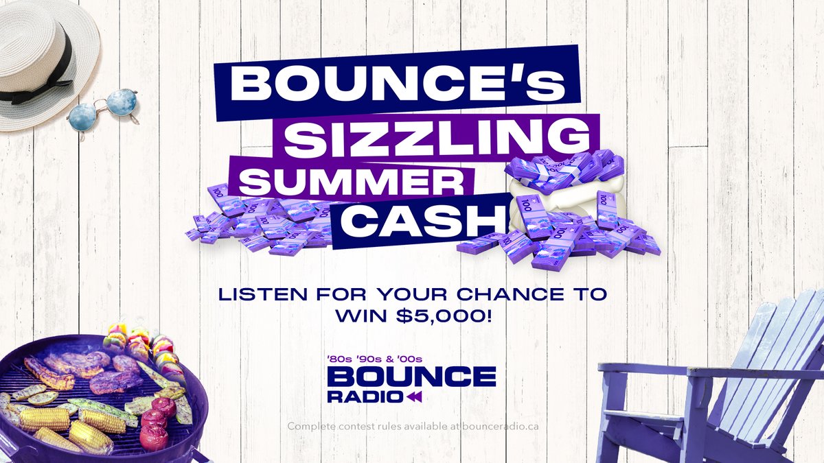 BOUNCE Radio wants to make your summer sizzle! 💰️🔥

You could be $5,000 richer just for listening! 🤯 

Keep listening to BOUNCE for the perfect summer soundtrack and the chance to win big! 🕶🍹⛱️ #SizzlingSummerCash