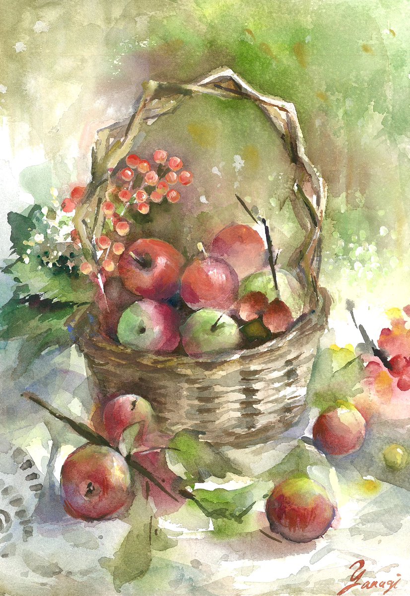 水彩画(静物りんご)№26 水彩画(静物りんご)№26