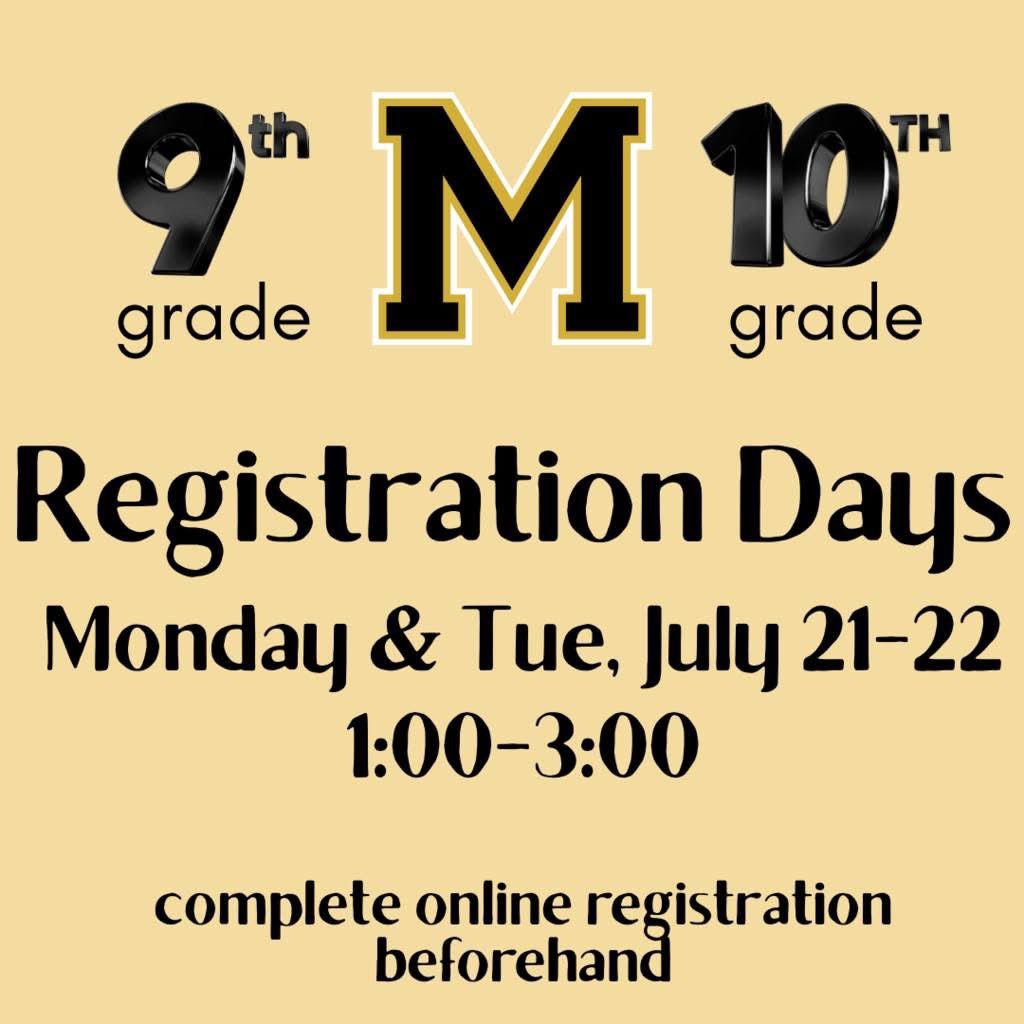 📣 Attention Murray High Families!

Back to School Registration for 9th and 10th grade Tigers is happening Monday and Tuesday, July 21 &amp; 22, from 1:00–3:00 PM at MHS! 🐾