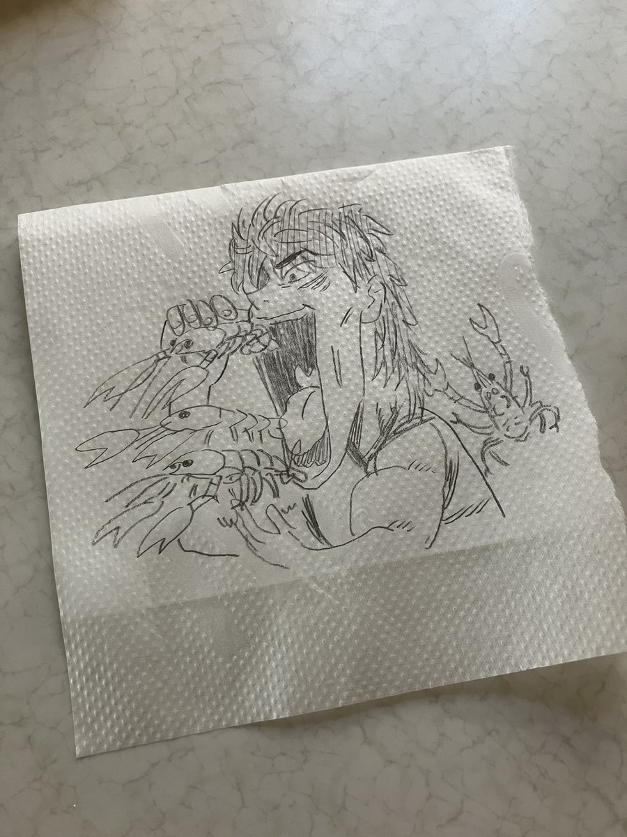 cosiki_shin's tweet image. ザリーの落書きしてたら勝手にトリコ描かれたし食われた