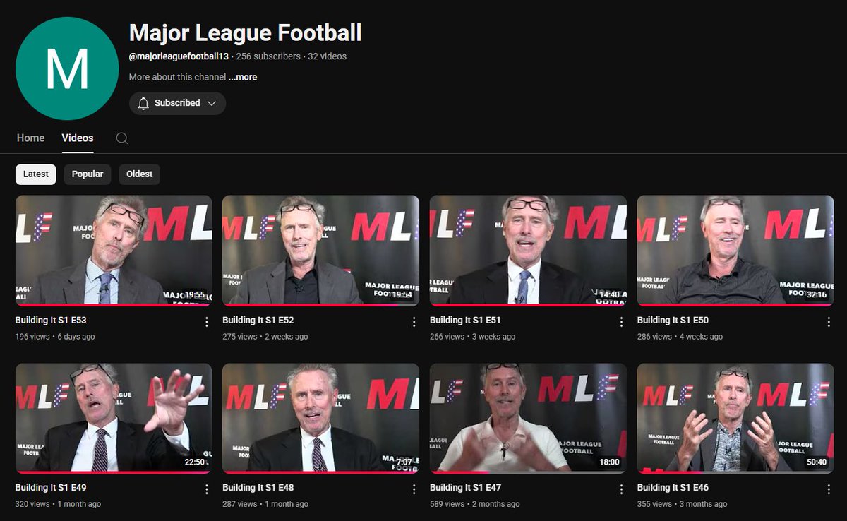 MLF Player Development & Recruiting (@mlfdevelopment) on Twitter photo Make sure you follow our YouTube channel for the latest Building It episodes with <a href="/MLF_HQ/">Major League Football</a> Commissioner Adam McLean. Make sure you follow our YouTube channel for the latest Building It episodes with <a href="/MLF_HQ/">Major League Football</a> Commissioner Adam McLean.