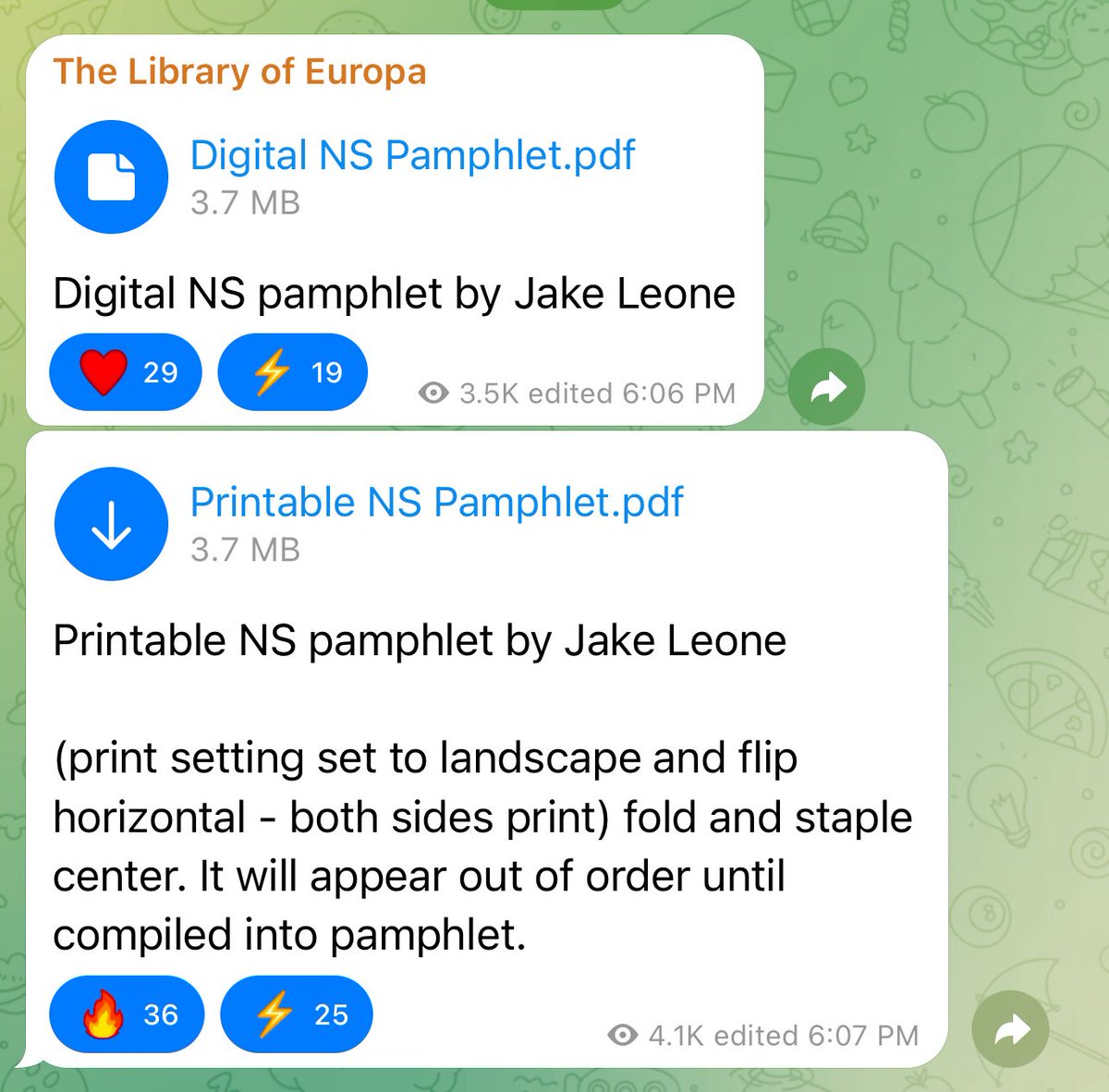 🧵This is the NS information pamphlet. It covers the absolute basics for distribution to the general public. It takes two staples to make and two pieces of A4 paper (just a few cents). Links to both the digital and printable (already formatted) versions are available on the