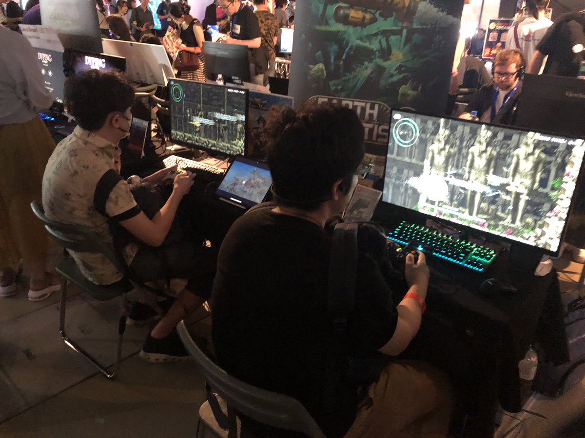 PixelPerfex's tweet image. #BitSummit13th is over. Thank you everyone who came to play Earth Atlantis 2! The feedback was incredible. For non-Japanese fans, the demo will available.
👉 Wishlist Now !!!store.steampowered.com/app/3686000/Ea…
The demo is coming.
#Shmups #STG #PixelArt #shmup #ドット絵 #EarthAtlantis2