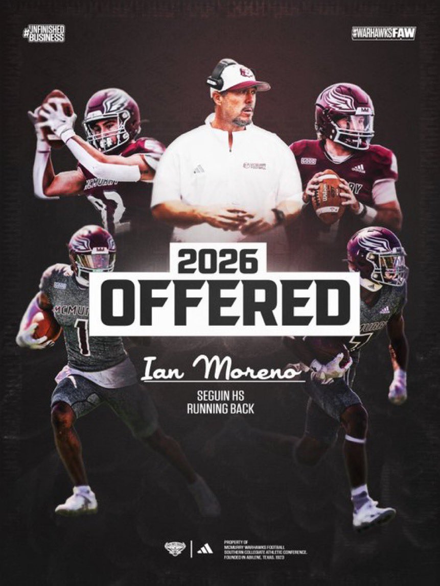 ian24moreno's tweet image. After a great conversation with @CoachMNewby I’m blessed to receive my 2nd offer to play at the next level‼️@McMURRYFOOTBALL @CoachErnGarcia @DaileyCraig @Seguin_Football