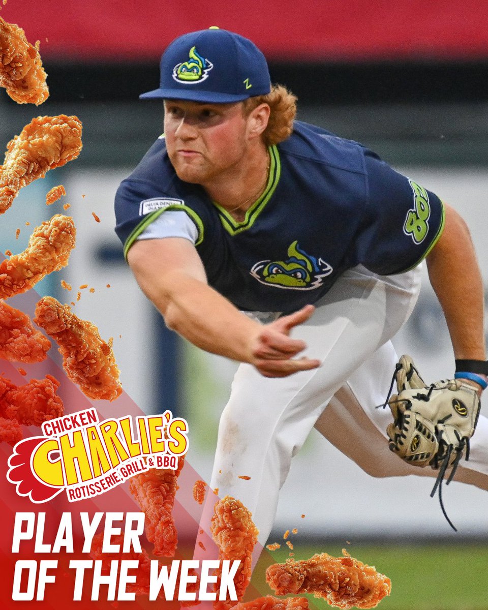 The Chicken Charlies Player of the Week is Zach Davis 🐔🔥

Zach earned a win, save, 0 ER, just 1 hit allowed, 6 strikeouts in 5 IP.