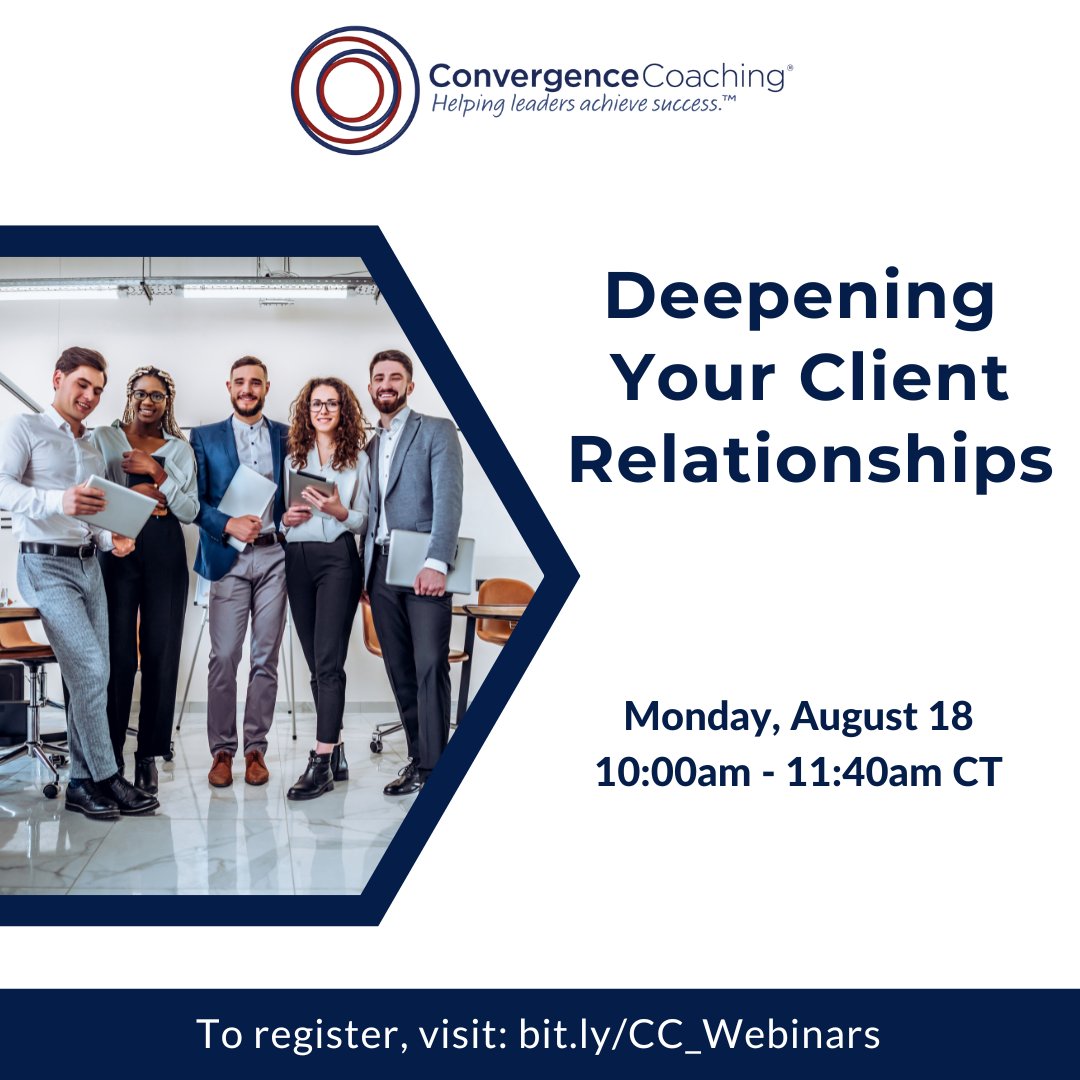The depth of client relationships directly impacts their referenceability, retention rates, &amp; growth opportunities. Learn how to uncover client needs &amp; opportunities in our webinar, Deepening Your Client Relationships, on Aug. 18 at 10am CT. ow.ly/5jPM50WmvJB