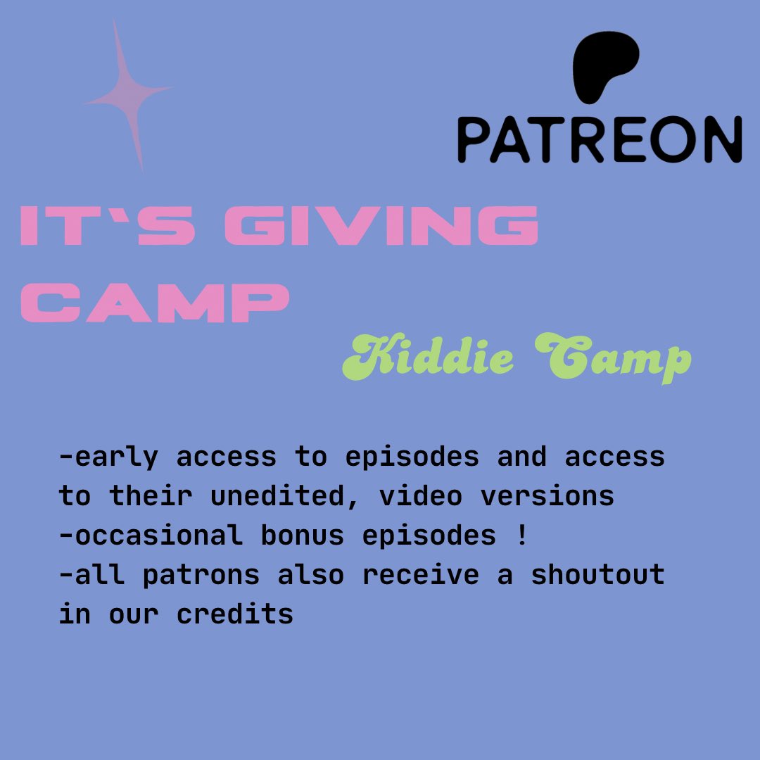givingcamppod's tweet image. #ItsGivingCamp season 4 is officially going to start recording sessions very soon ! be sure to sign up for our patreon tiers in the bio ! introducing monthly movie nights on zoom for low + high camp members ! our first movie night will be on next sunday, so vote and attend !