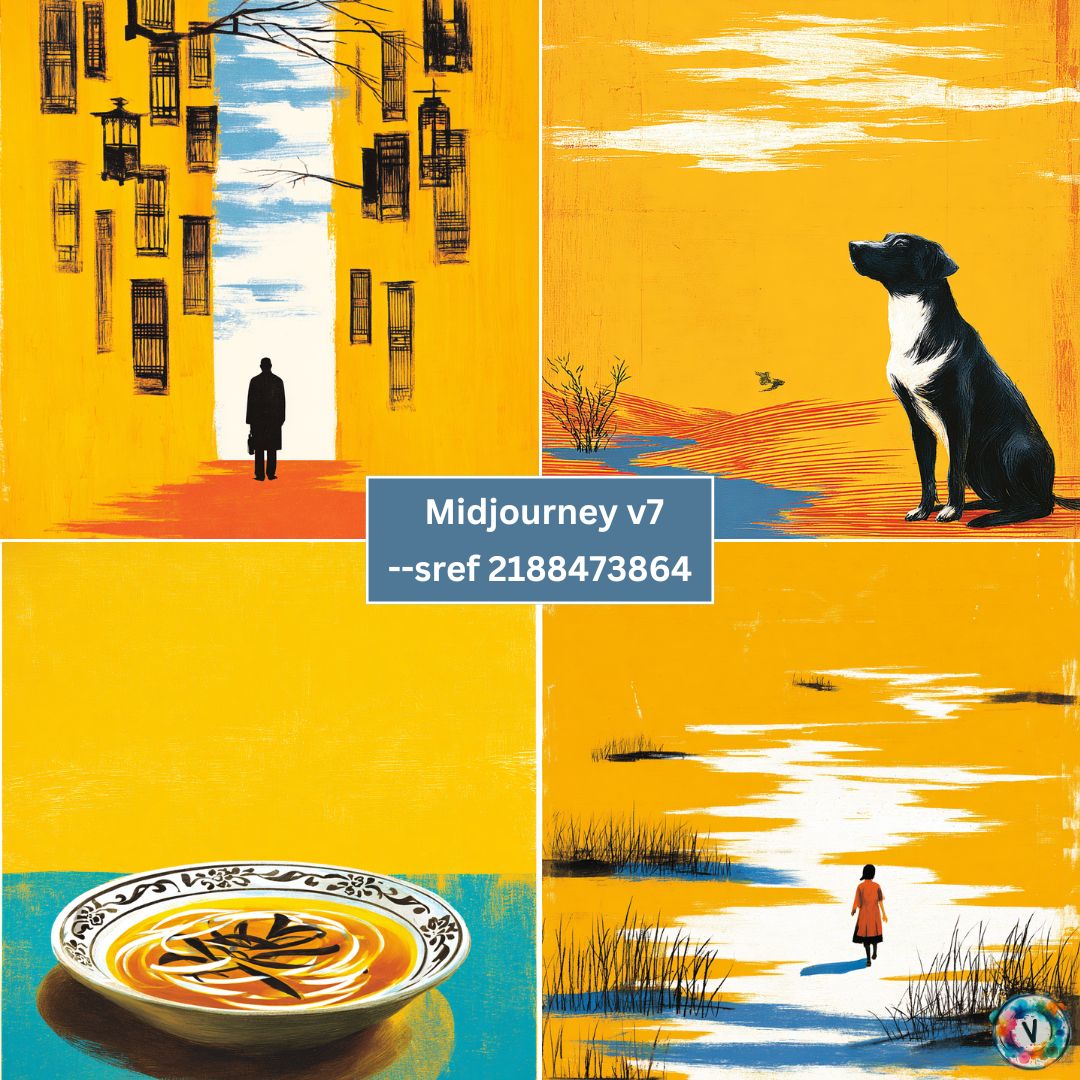 vanbadesai's tweet photo. ⭐New v7 Style⭐

 🎨Midjourney🎨 --sref 2188473864

 Neo-Illustrative Minimalism.

Abstract forms, bold contrasts, simplified narratives, graphic elements, emotional resonance, expressive palettes, stylized compositions.

#midjourney #sref #srefcode #srefs #promptshare #aiartcommunity #aiartwork #midjourneyart #midjourneyai #midjourneyartwork #aiartist #aiartists #aiartgallery
