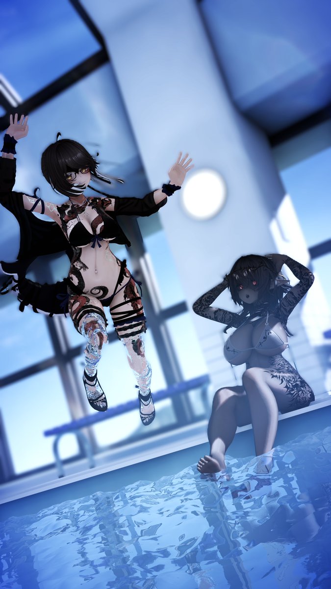 BunsVRC's tweet image. Fun time making a splash with @ShykaVR ~ 🦈🩵