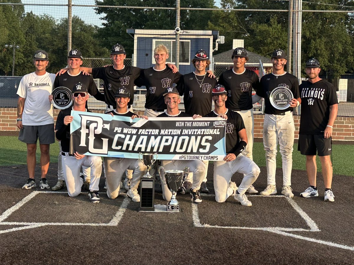 Wow Factor Illinois (@wowfactor_il) on Twitter photo CHAMPS! 🏆
Huge congrats to the <a href="/WowFactor_IL/">Wow Factor Illinois</a> 2027 Scout Team for taking 1st place at the first ever 16U <a href="/USAStadium/">PG at USA Stadium</a> <a href="/WowFactorNation/">Wow Factor Baseball</a> Invitational!
<a href="/WFNorthNational/">Wow Factor National-North</a> <a href="/CoachBroadhurst/">Coach B.</a> <a href="/EinhardtEvin/">Evin Einhardt</a> <a href="/sheag09/">Shea G. ⚾️</a> <a href="/casey_hollan/">Casey Hollan</a> <a href="/PG_Illinois/">Perfect Game Illinois</a> CHAMPS! 🏆
Huge congrats to the <a href="/WowFactor_IL/">Wow Factor Illinois</a> 2027 Scout Team for taking 1st place at the first ever 16U <a href="/USAStadium/">PG at USA Stadium</a> <a href="/WowFactorNation/">Wow Factor Baseball</a> Invitational!
<a href="/WFNorthNational/">Wow Factor National-North</a> <a href="/CoachBroadhurst/">Coach B.</a> <a href="/EinhardtEvin/">Evin Einhardt</a> <a href="/sheag09/">Shea G. ⚾️</a> <a href="/casey_hollan/">Casey Hollan</a> <a href="/PG_Illinois/">Perfect Game Illinois</a>