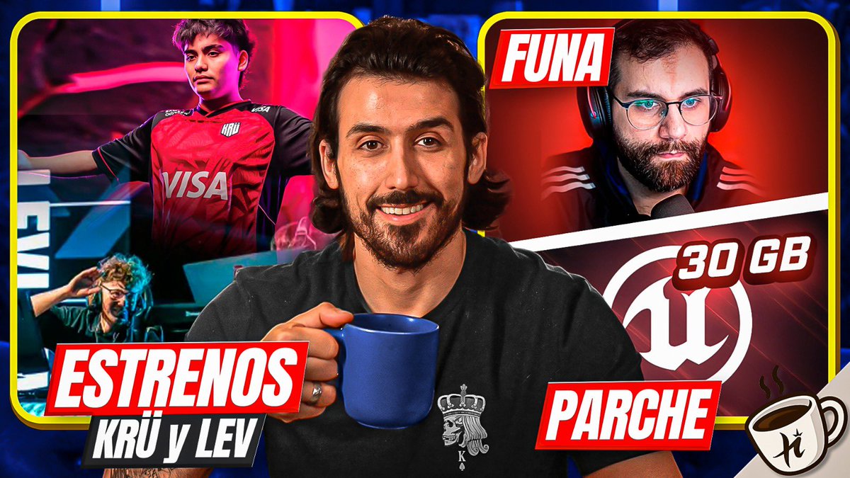 Teneis nuevo cafe con hitbox:

- Estreno de KRU y LEVIATAN (con impresiones) con los nuevos rosters
- Cheaters por doquier...
- Parche de 30gb Unreal 5
- Cancelan a Buzz en T1
- Funa a Lucas Rojo
- Negradas contra Otakar
- y mucho mas...