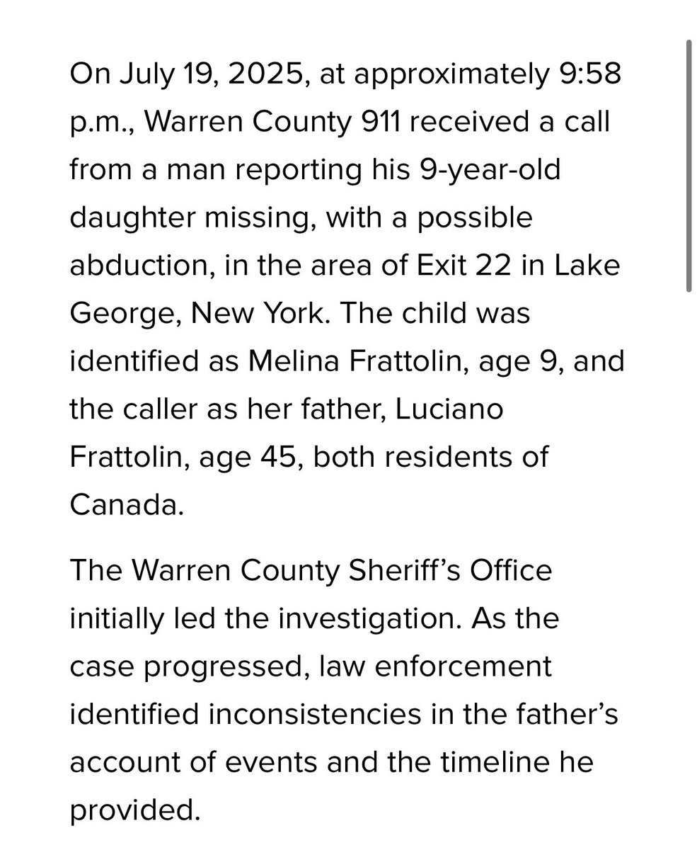 CaseyJBortnick's tweet image. #AMBERAlert in NY’s Capital Region cancelled after body of missing girl found. #Update from @nyspolice: troopers.ny.gov/news/state-pol…
@SpecNews1Albany @SPECNews1CNY @SPECNews1ROC @SPECNews1BUF