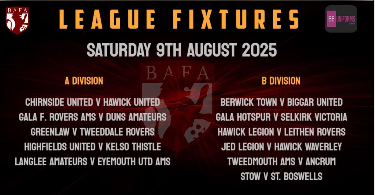 Opening weekend’s fixtures.