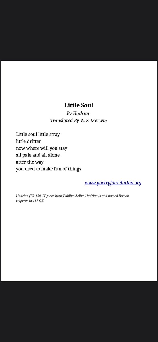 Enjoy our opening poem, “Little Soul” by Hadrian.