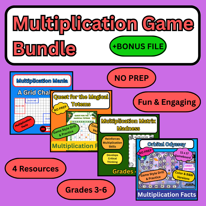 ColeMathematics's tweet photo. Multiplication Practice Game Bundle: 4 Engaging &amp; Print-Ready Activities NO PREP https://t.co/MHu1satqrk https://t.co/6hKv16mf4y