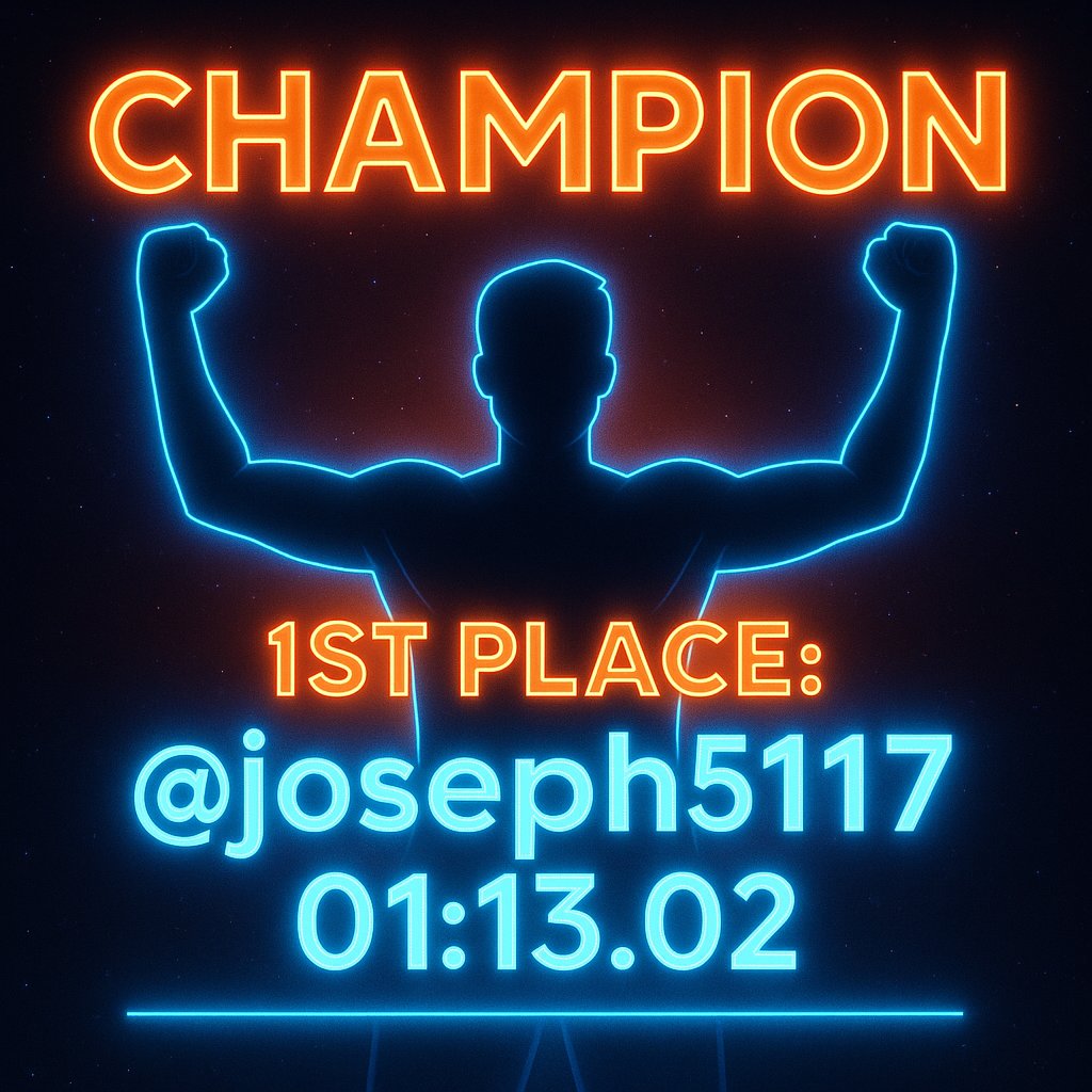 Quizrift Event  has wrapped! 

Massive congrats to <a href="/crip258/">Joseph</a>  for blazing through in an insane 01:13.02 🏆💨 

Thanks to all Top 20 racers for your epic runs!
#QuizriftEvent 
<a href="/TheSandboxGame/">The Sandbox</a> <a href="/KamiSawZe/">Alex Florez 💙💛</a>