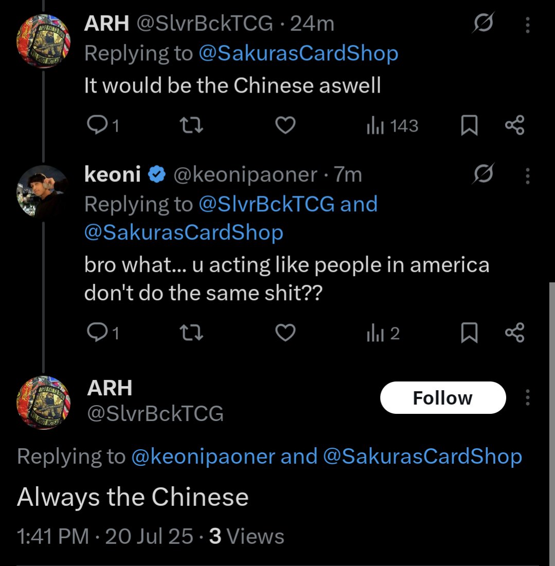 "always the chinese" 😭😭 are we deadass