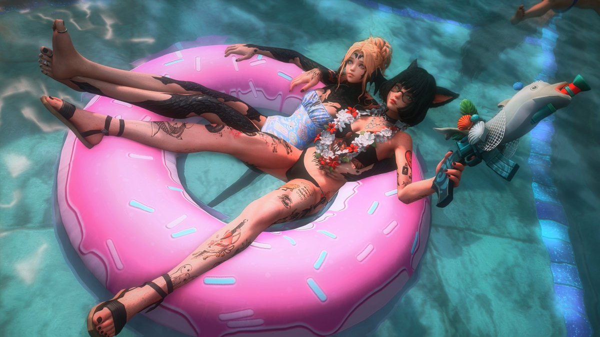 Fibymuhn's tweet image. Chilling with wifey @AuraAtira 💘
#miqote · #aura · #GPOSERS · #gpose · #FFXIVScreenshots