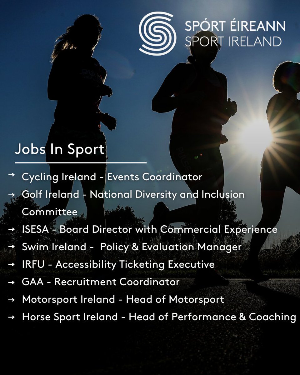 sportireland's tweet image. 🚨 Exciting Career Opportunities in Irish Sport! 🚨
Roles are available in areas like organisational development, women in sport, and event management.
If you're passionate about Irish sport, explore the opportunities today!
🔗sportireland.ie/jobs-in-the-sp…
#IrishSport…