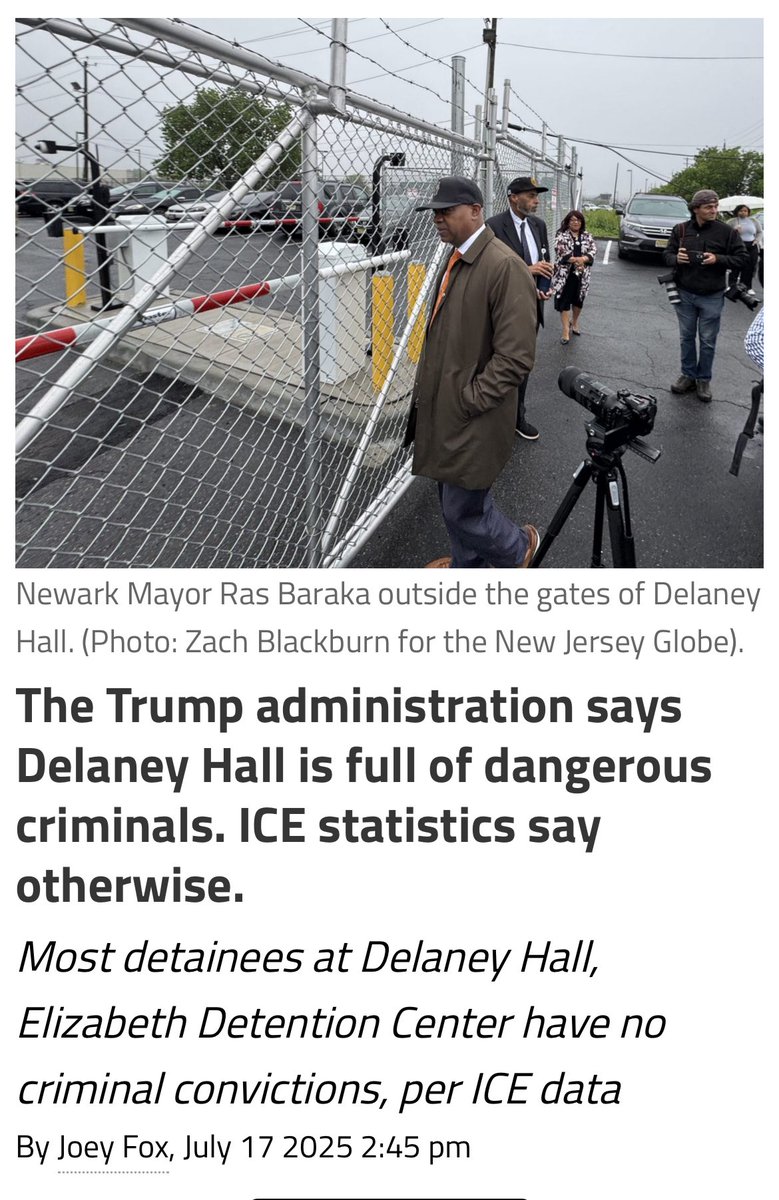 FrankPallone's tweet image. Trump says the people in Delaney Hall are scary criminals. But his own data
says 96% of them have done nothing wrong. When the facts don’t help Trump
story, he makes up a new one.