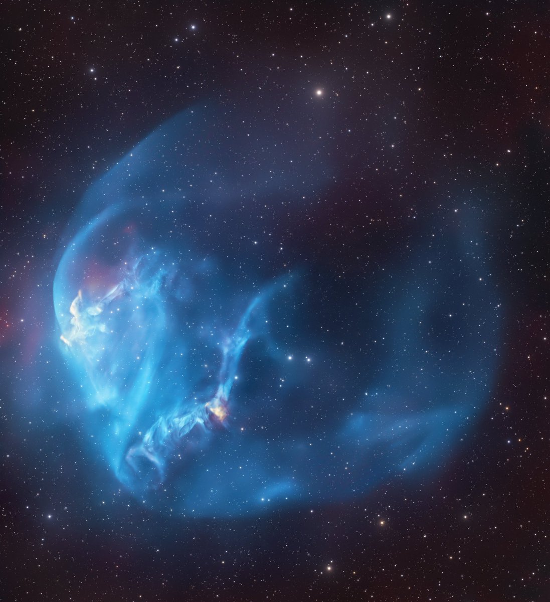 This is one of the only photographs in existence of this nebula, Hewett 1. It is 6 times the size of the full moon in the sky