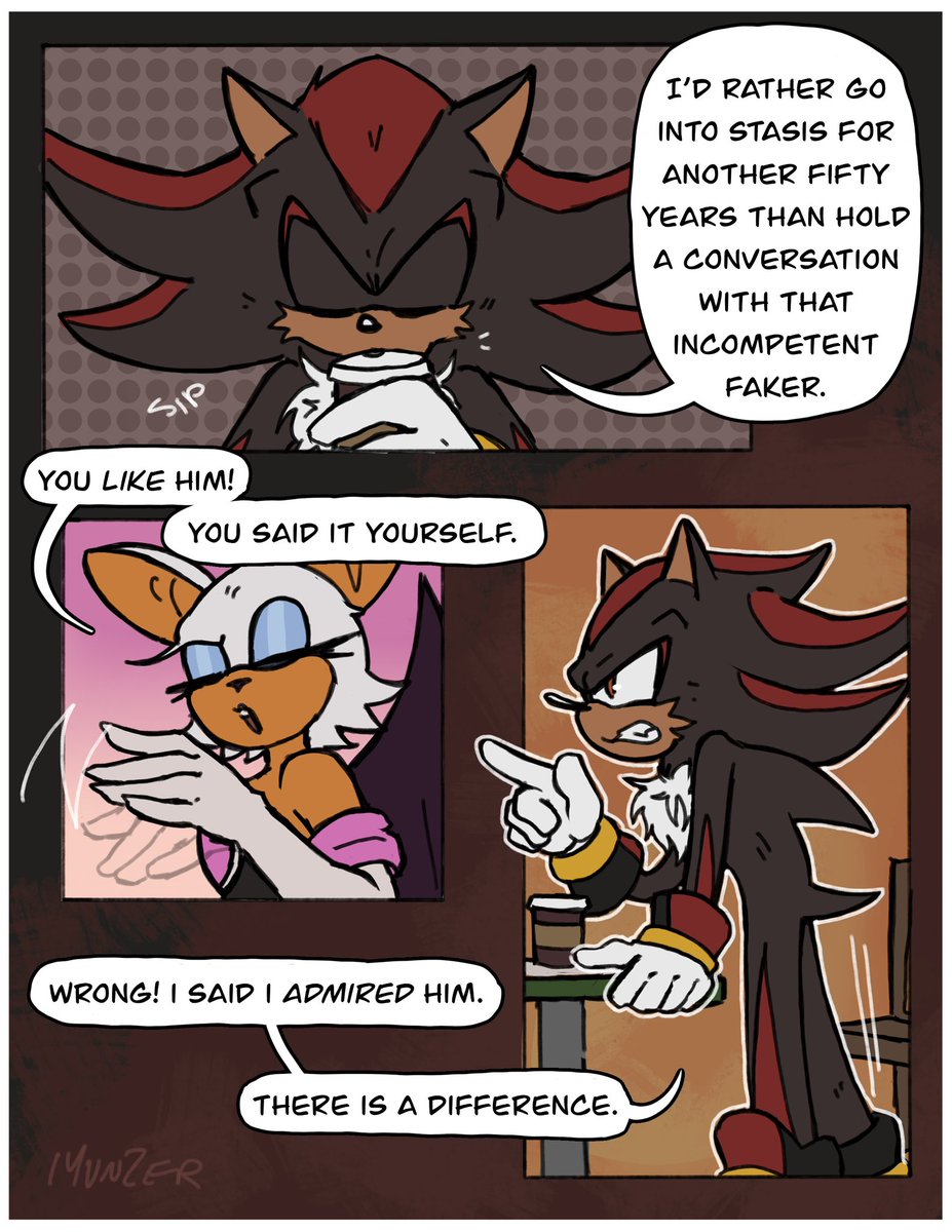 lyunzer's tweet image. forced communication- sonadow (part 2/?)
such a diva..
#sonadow #shadonic #forcedcommunication #SonicTheHedgehog #sth