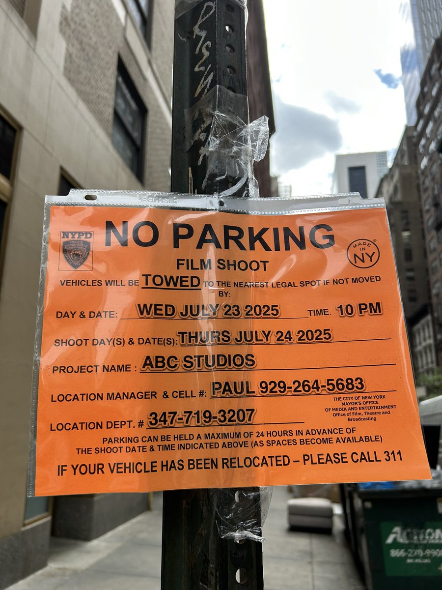 Filming on Thursday around 58th St and 7th Ave. Cc <a href="/olv/">olv</a>