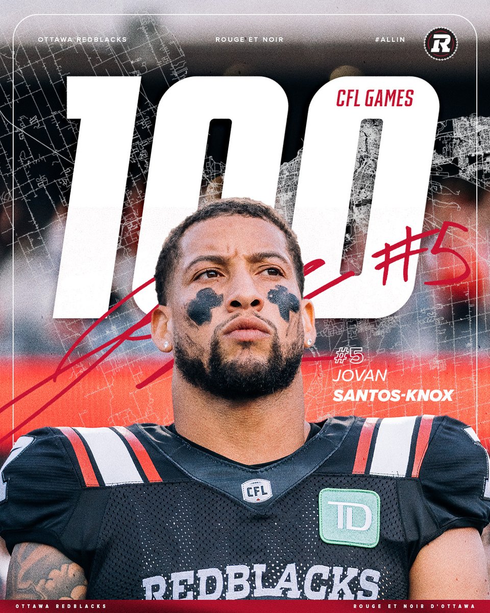 MILESTONE NIGHT💯 

FB Anthony Gosselin, and LB Jovan Santos-Knox are both playing in <a href="/CFL/">CFL</a> Game 100 tonight when we host Hamilton!

Congratulations and thank you for your commitment to the 🔴⚫.