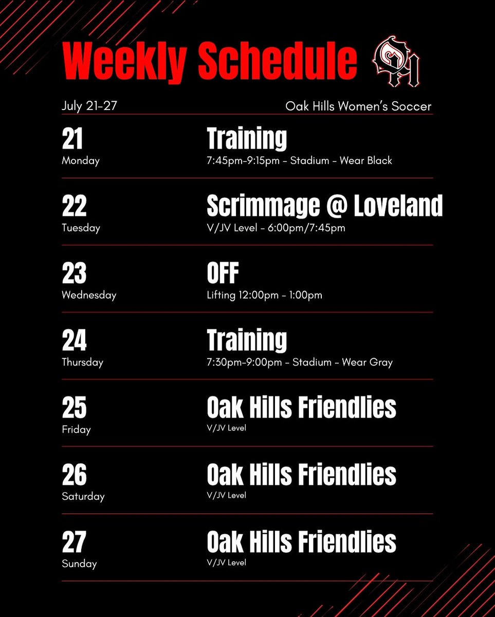 OakHillsWSOC's tweet image. She’s booked and busy (with summer training). 🫡⚽️