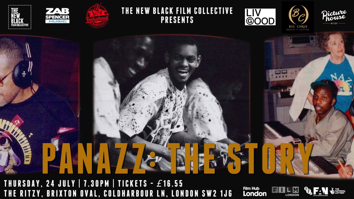 TNBFC's tweet image. The New Black Film Collective presents a screening of PANAZZ: THE STORY with Co-Director Q&A.
Thurs 24 Jul, 7:30pm The Ritzy, Brixton
Get your tickets now: bit.ly/panazztickets | Ticket price £16.65
@film_london @ritzycinema
#panazzthestory #panazzband #carribbeanheritage