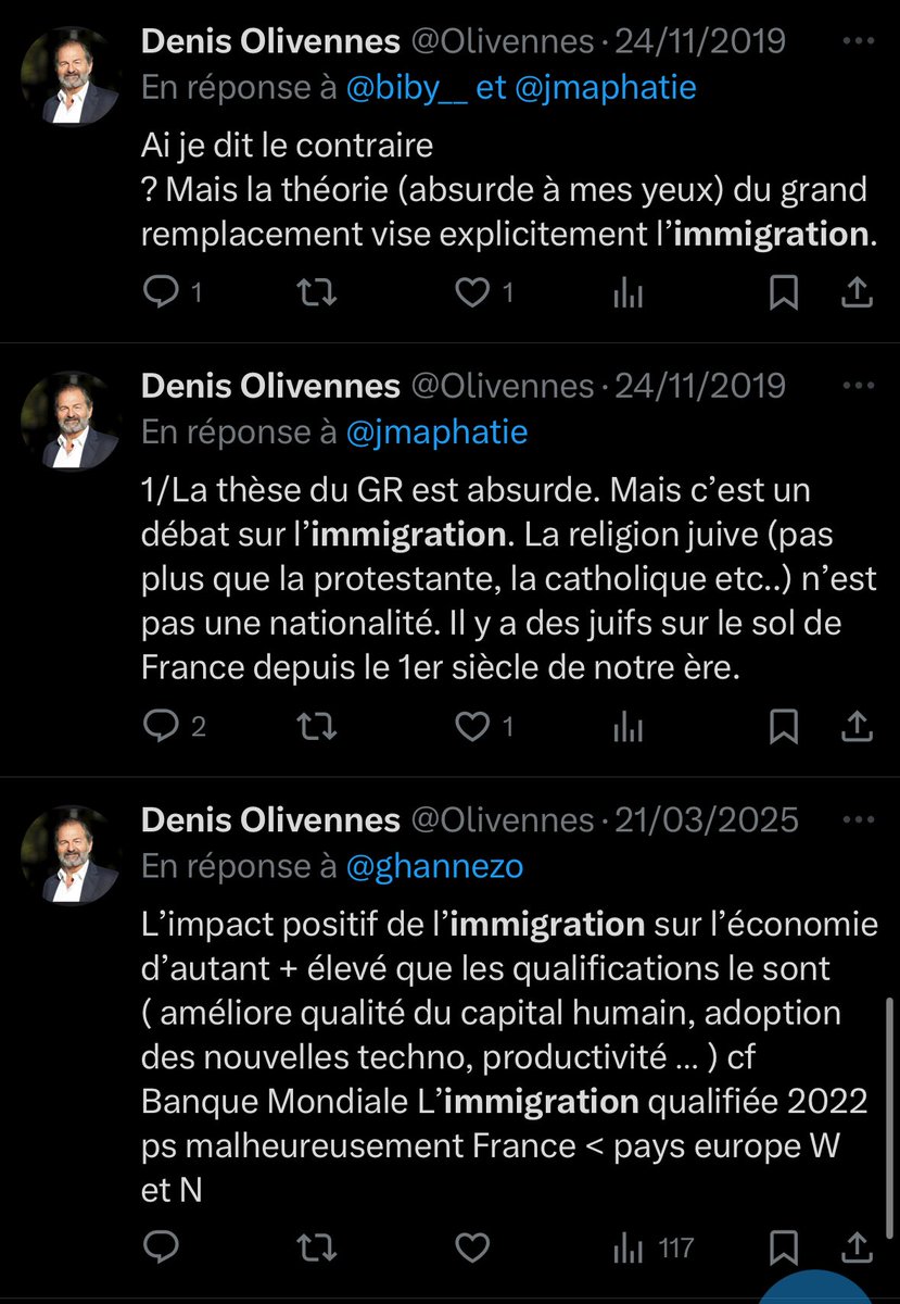 Merci de confirmer que vous êtes une fraude intellectuelle, <a href="/Olivennes/">Denis Olivennes</a>.

Vous accusez en permanence les Français d’adhérer à des fantasmes identitaires quand ils déplorent la transformation de leurs quartiers ou de leurs villes du fait de l’immigration. Des Kebabs ou O’Tacos à